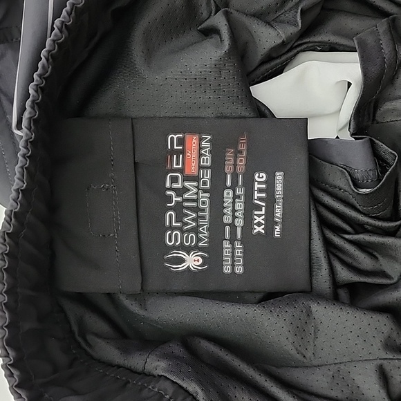 SPYDER Men's Black White Stripes Swim Trunks Board Short  Quick Dry Size XXL - Picture 12 of 16